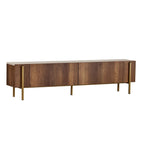 Nexus - TV Stand - Travertine/Barok Walnut/Gold