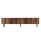 Nexus - TV Stand - Travertine/Barok Walnut/Gold