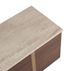 Onera - Meuble TV - Travertine/Milano Walnut/Doré