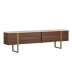 Onera - Meuble TV - Travertine/Milano Walnut/Doré