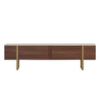 Onera - Meuble TV - Travertine/Milano Walnut/Doré