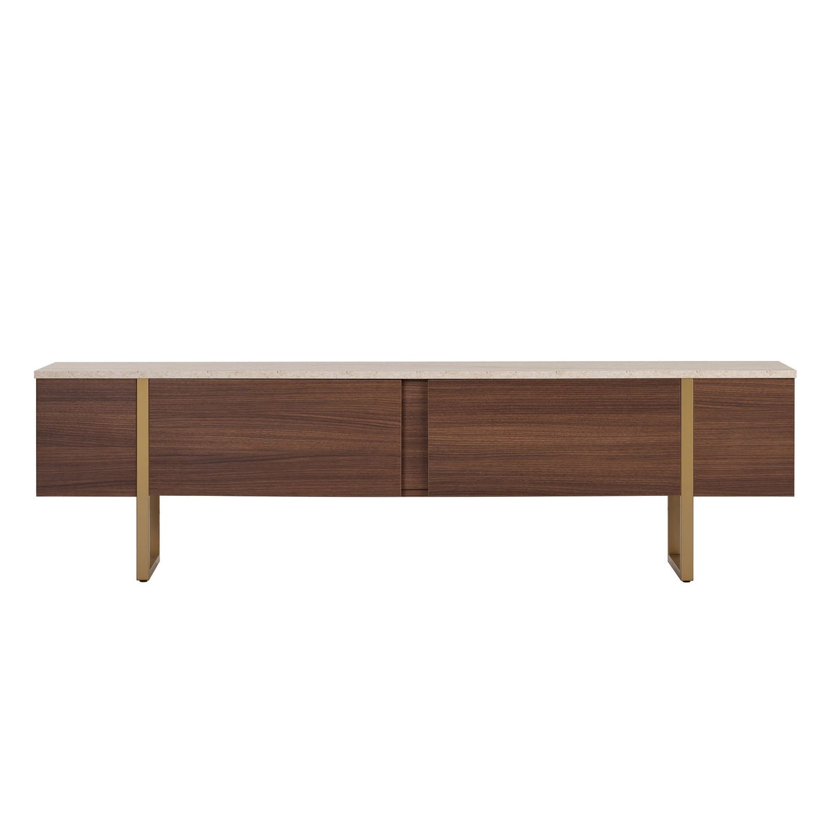 Onera - Meuble TV - Travertine/Milano Walnut/Doré