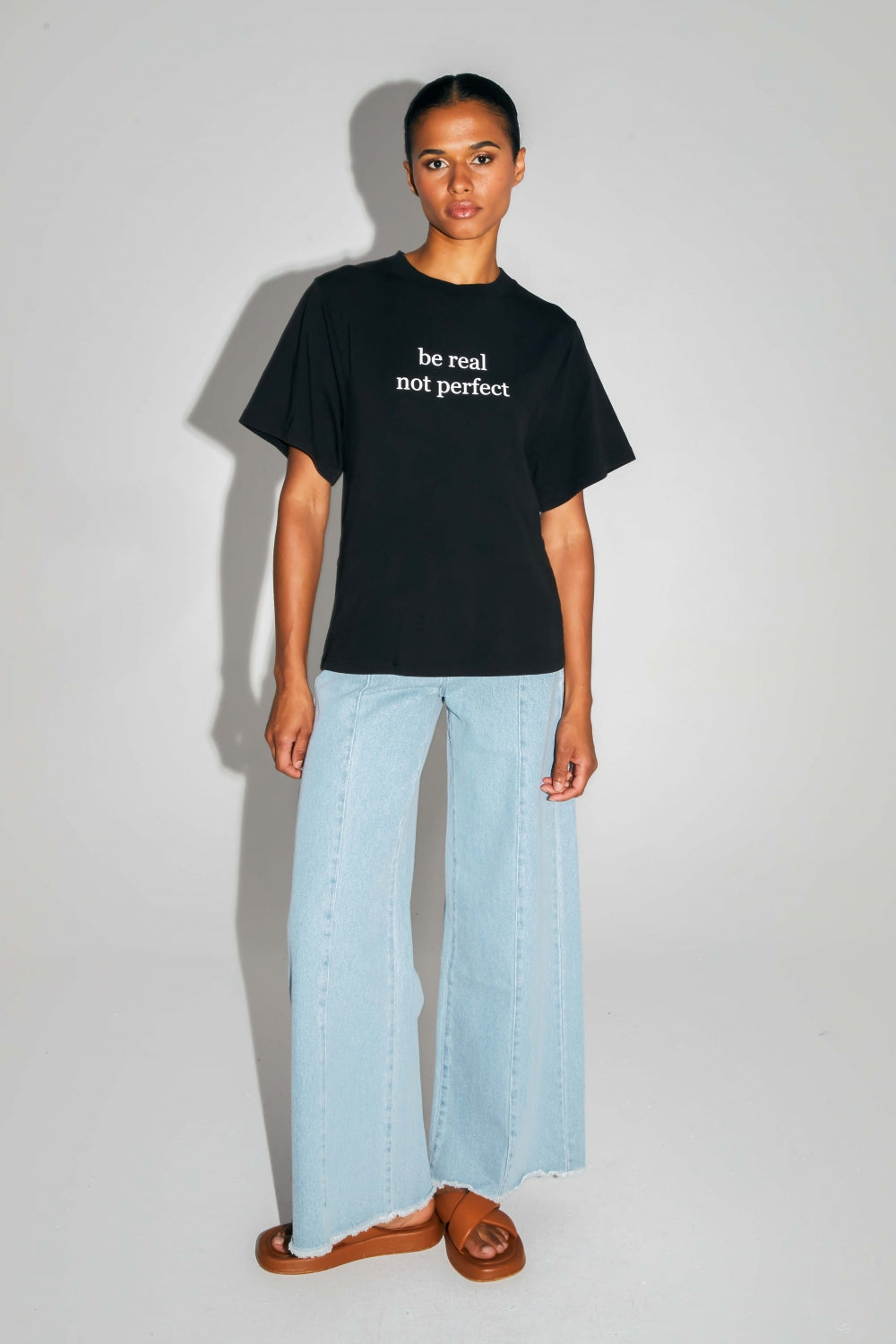 Camiseta The Colette Collector de punto de algodón y modal negro
