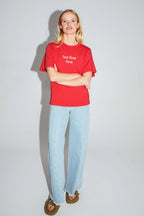 Camiseta Colette Collector de punto rojo de algodón y modal