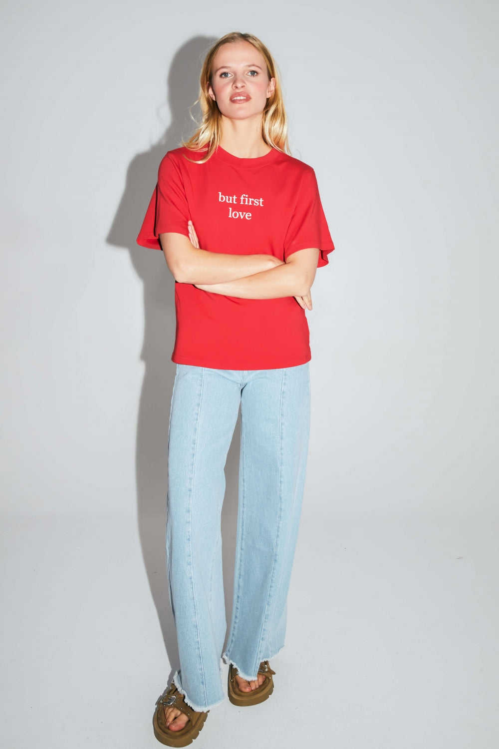 Camiseta Colette Collector de punto rojo de algodón y modal