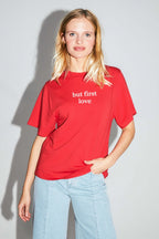 Camiseta Colette Collector de punto rojo de algodón y modal