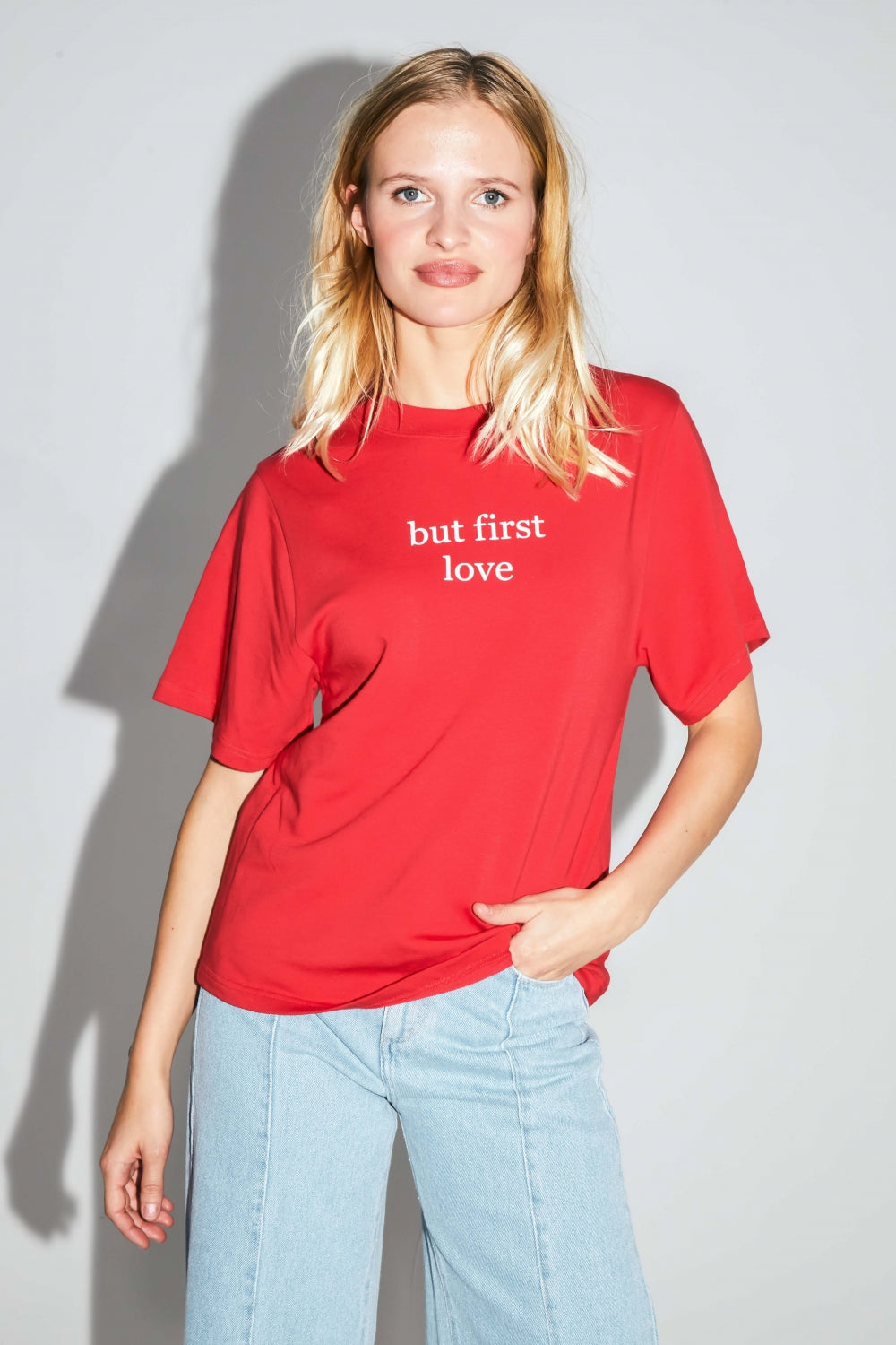 Camiseta Colette Collector de punto rojo de algodón y modal