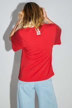 Camiseta Colette Collector de punto rojo de algodón y modal