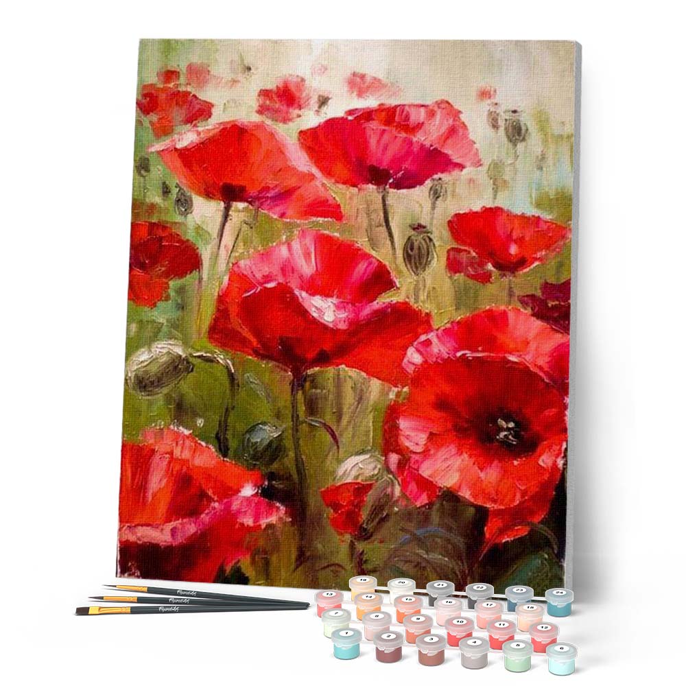 Pintura por números - Campo de amapolas
