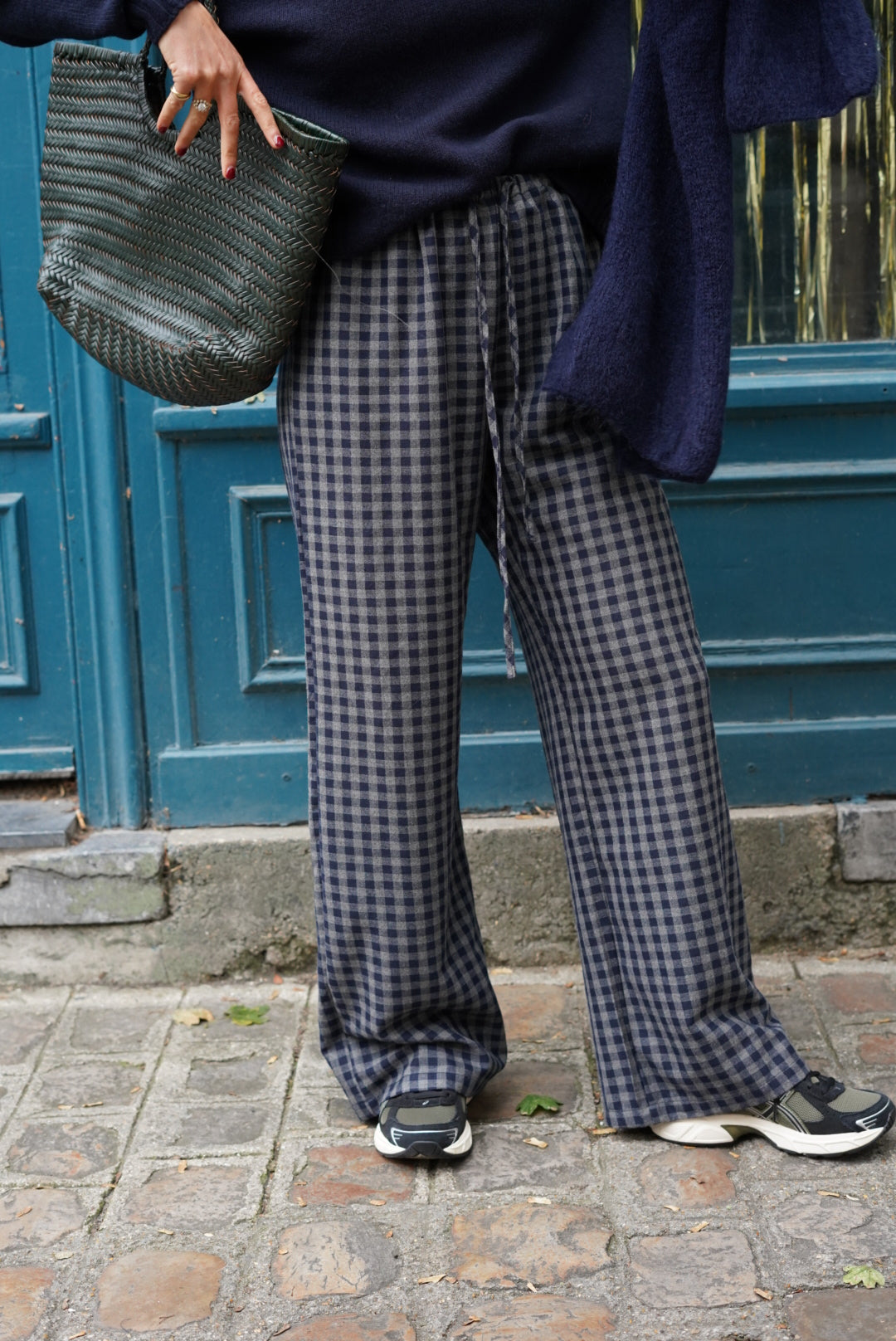 Gonzague Gingham Pants Navy/Grey