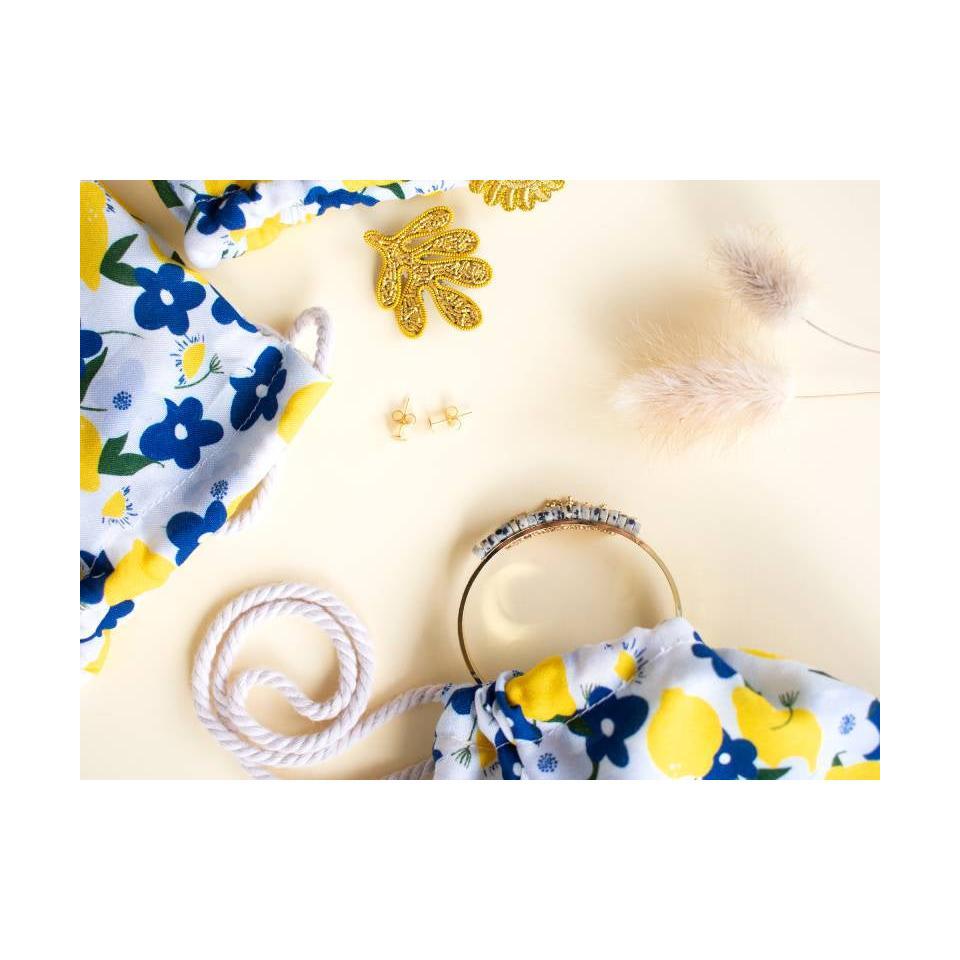 Kit Diy Mercerie - Mes 3 Pochons Vrac À Coudre Tissu Citron