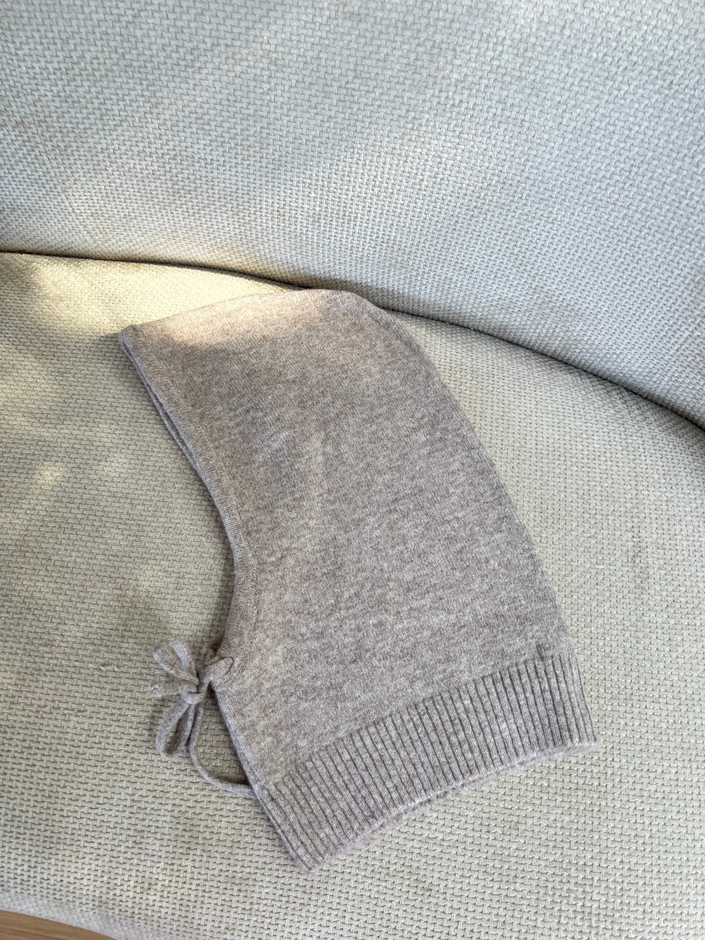 Taupe wool and cashmere balaclava