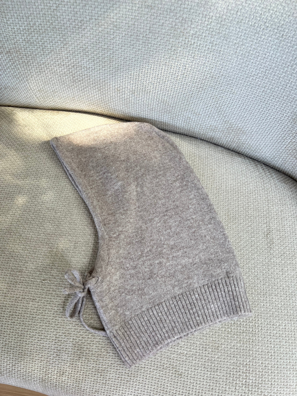 Taupe wool and cashmere balaclava