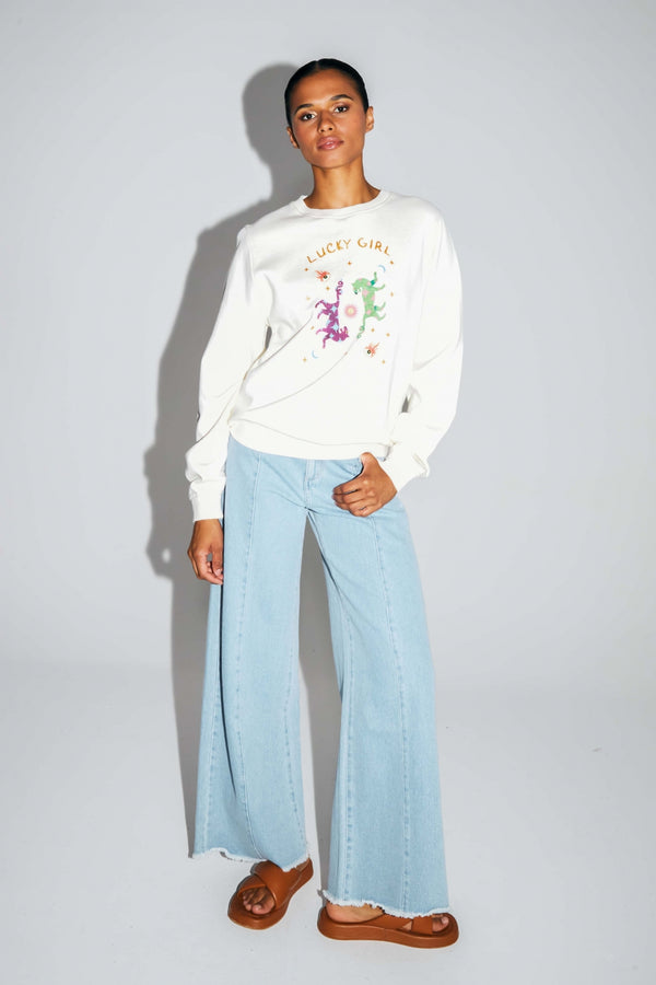 The Eddie Lucky Girl Sweatshirt In Organic Cotton Made In Portugal