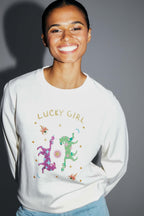 Le Sweatshirt Eddie Lucky Girl En Coton Organique Fabriqué Au Portugal
