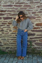 Clothilde black gingham blouse