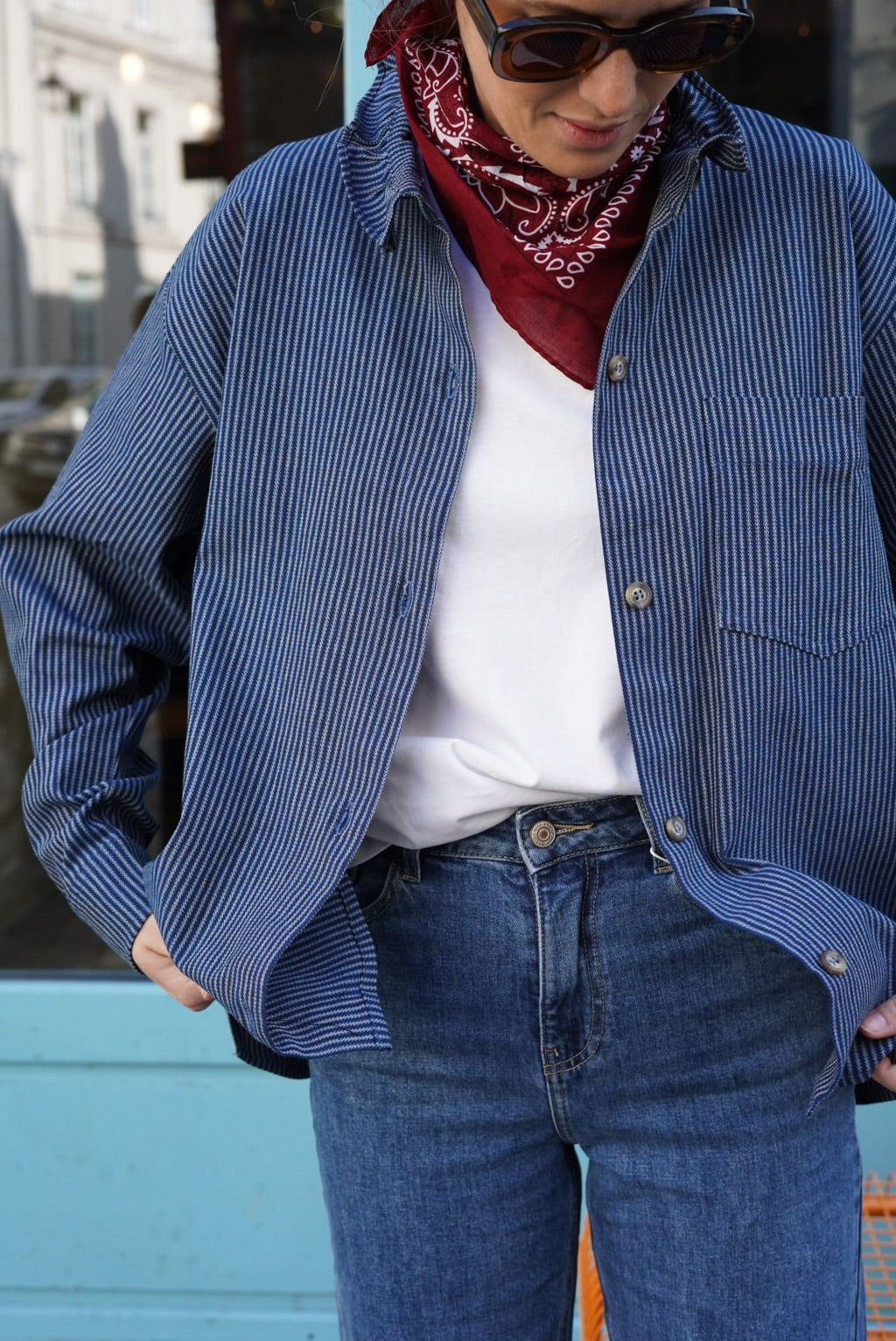 Lou Navy Stripe Overshirt