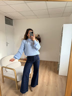 Hortense Crew-Neck Knitted Sweater Glacier Blue