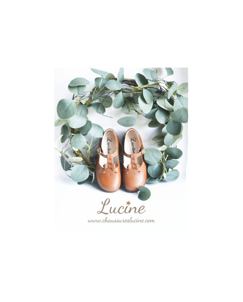 Chaussures Fille Salomé Resistantes À Boucle Et Noeud Artémis - Cuir Camel - Fille