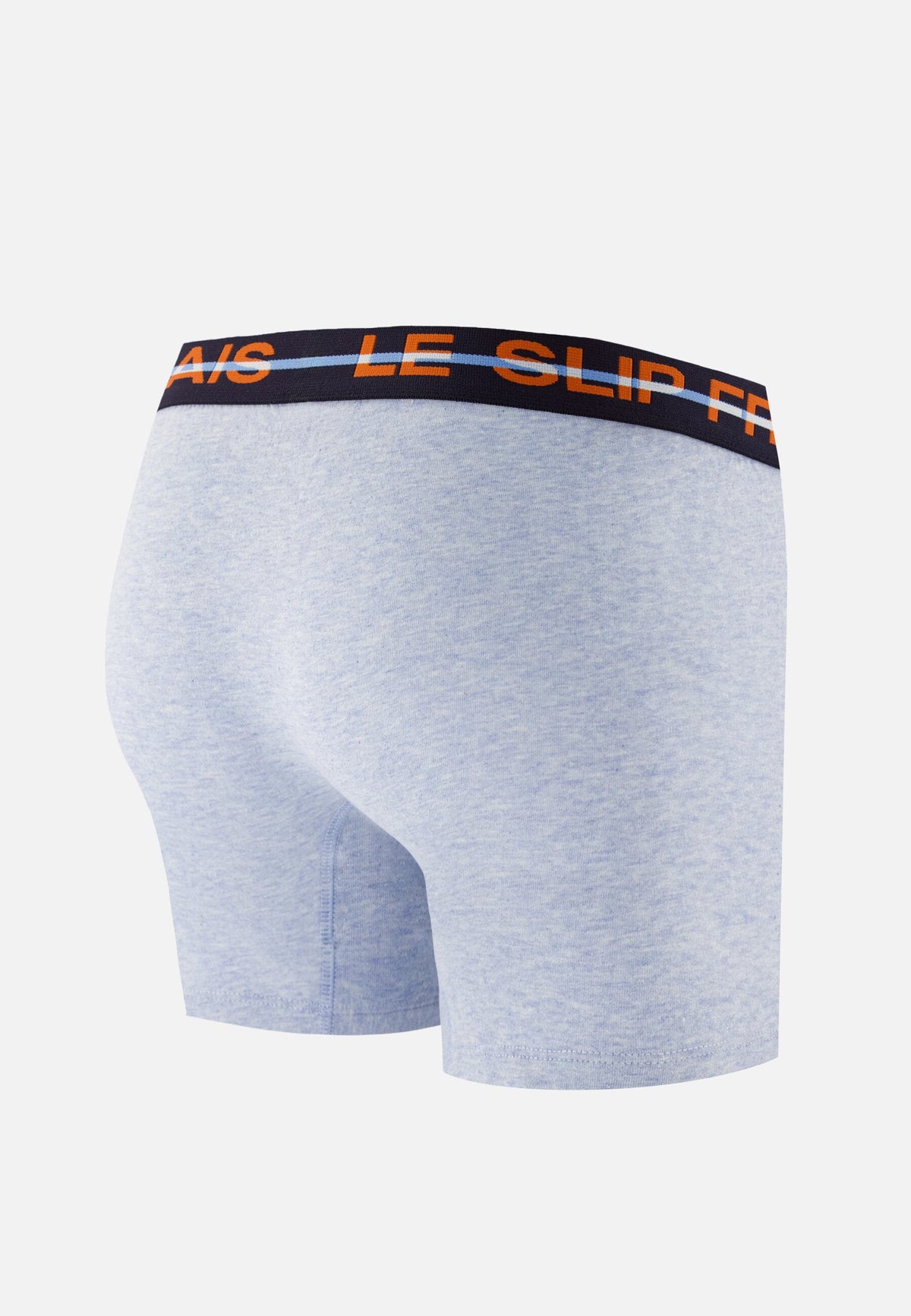 Boxer Redoutable Long En Coton - Bleu Ciel Chiné