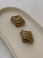 Boucles D’Oreilles Guy Laroche Vintage - Sculptées Dorées
