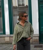 Lucie Stripe Khaki Shirt