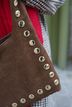 Brown Clou Suede Bag