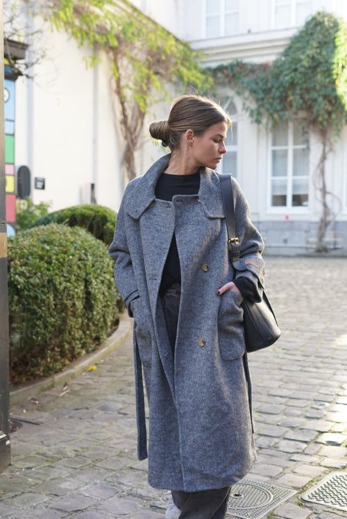 Abrigo de lana Thibault gris