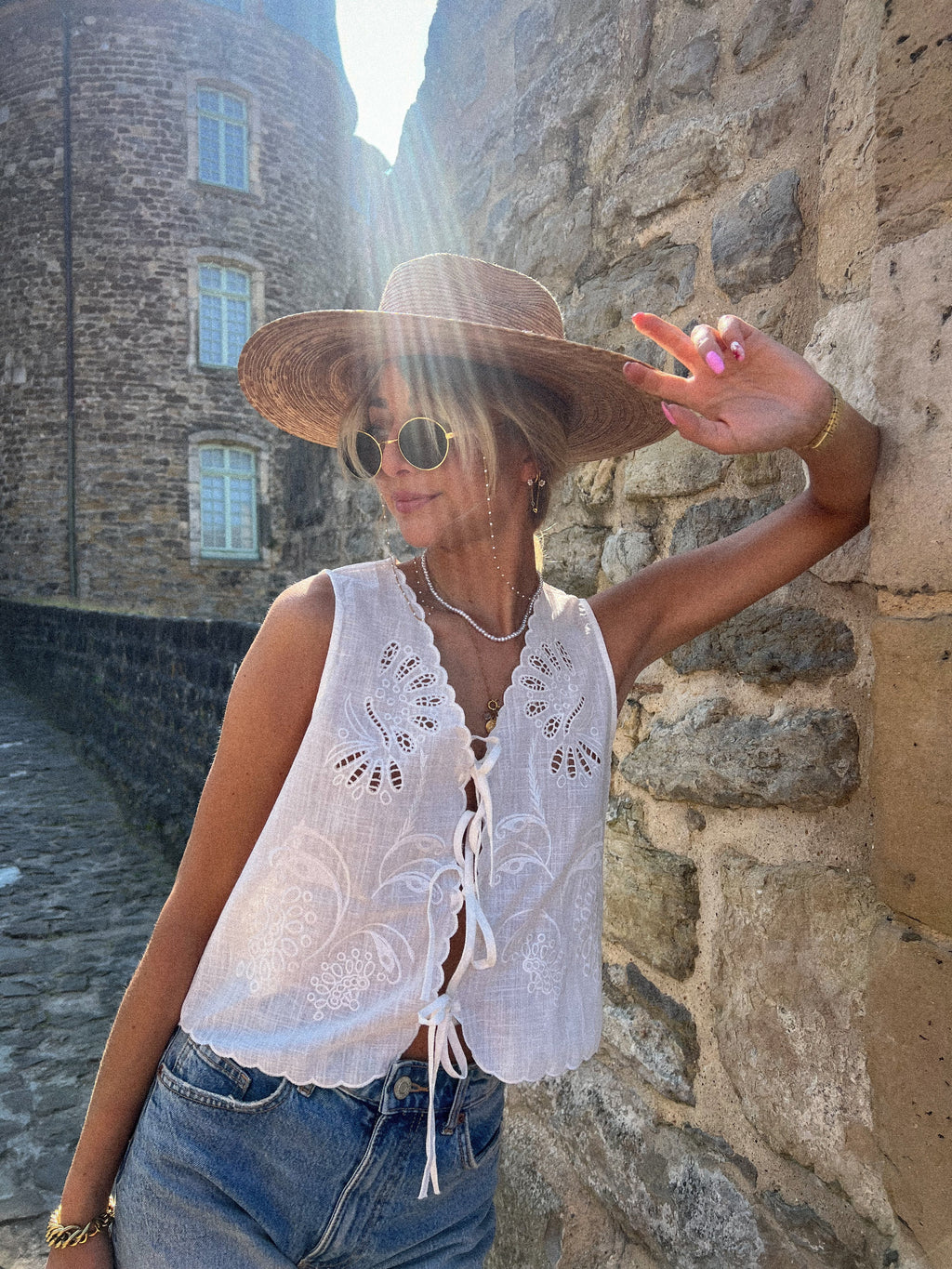 Blouse Brodée Eloise - Blanche