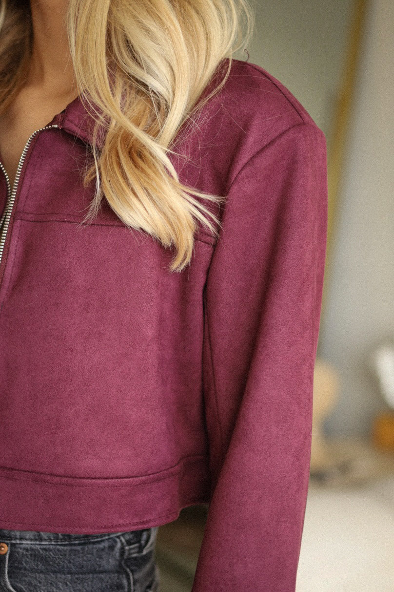 Veste Suédée Jasmine - Prune