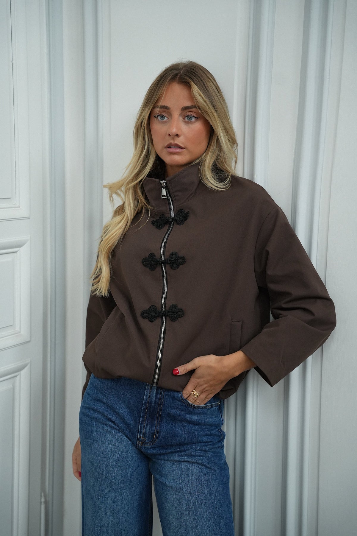 Chaqueta con Cremallera Matilde - Chocolate