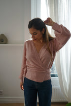 Cardigan À Noeud En Laine Et Mohair Pia Rose