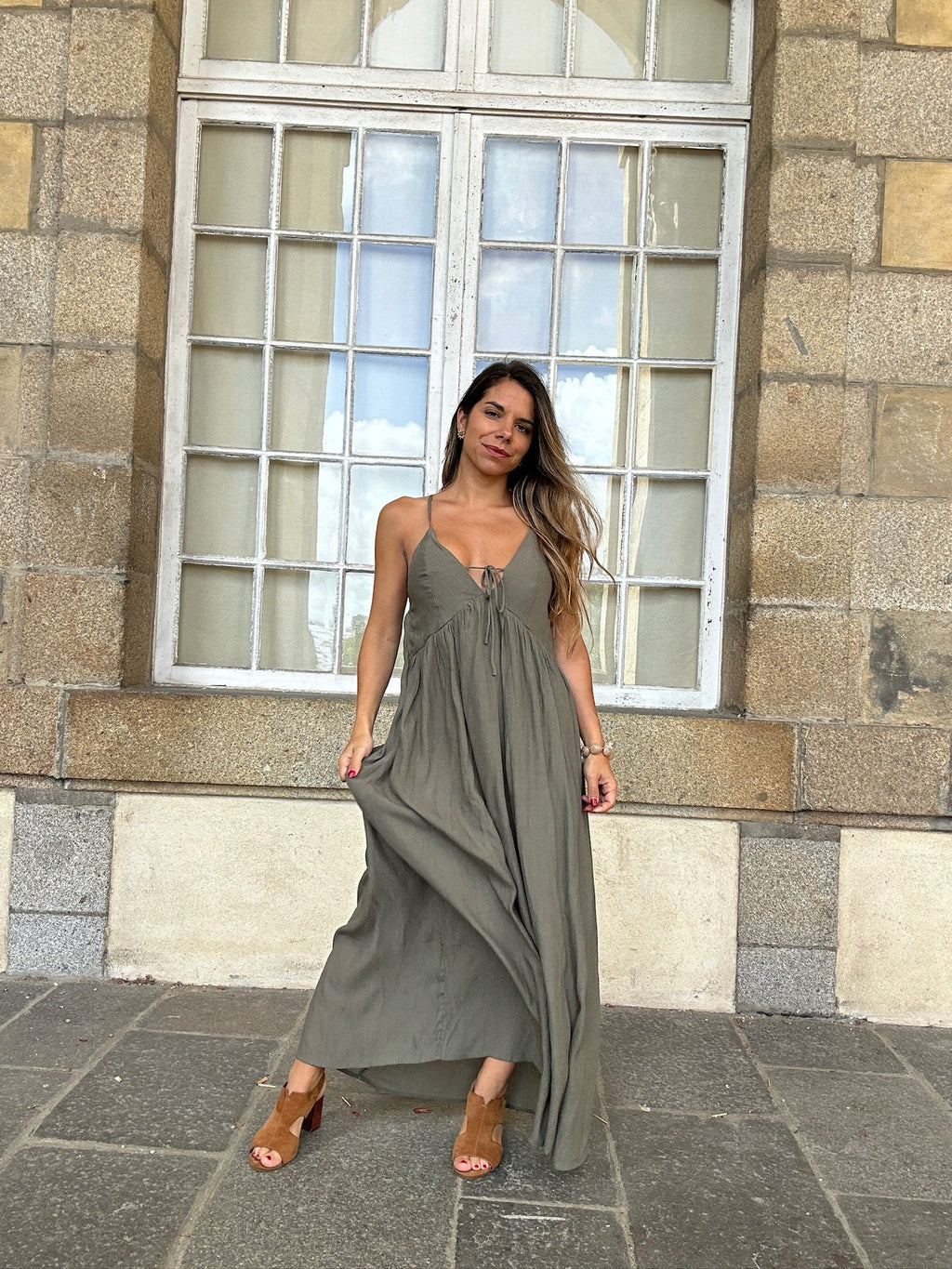 Robe Longue Stella Kaki