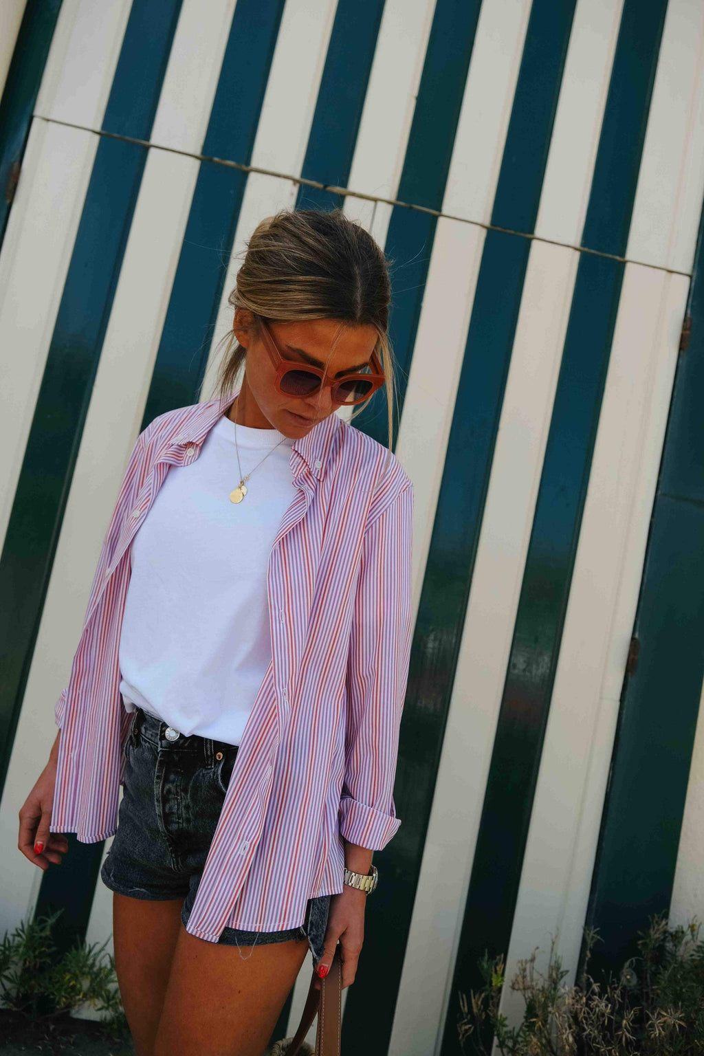 Mathilde Stripe Shirt Red/Parma