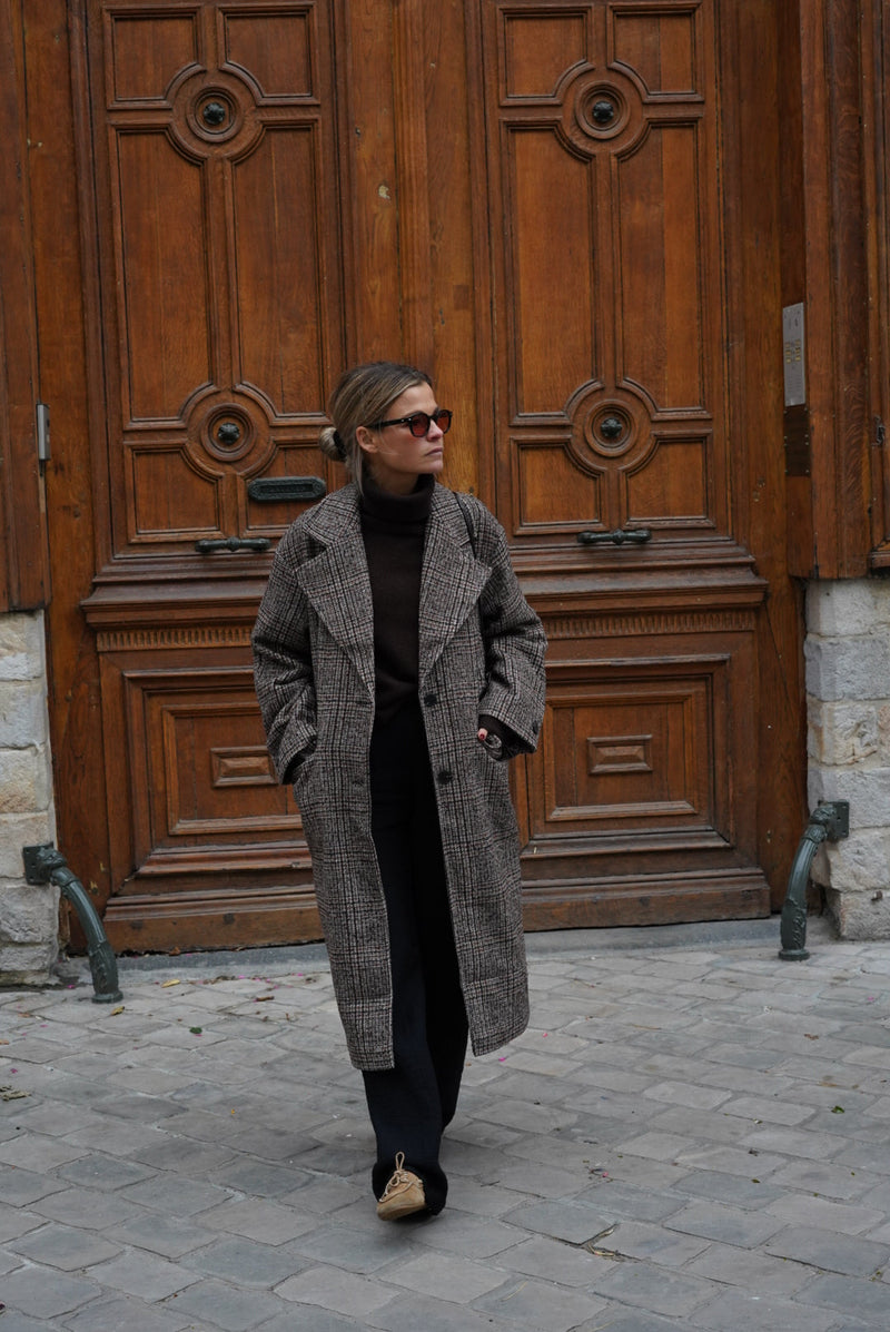 Manteau Nicolas Carreaux Chocolat