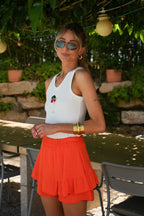 Top Sequins Yara - Blanc
