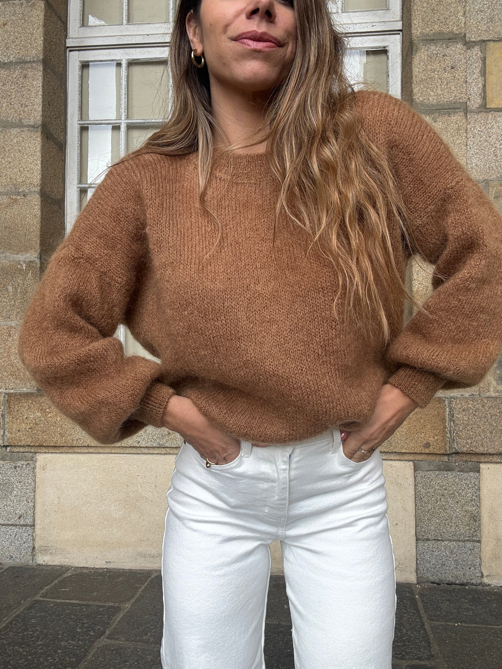 Maille en mohair et laine Gaia camel