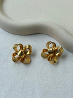 Vintage Kenneth Jay Lane Earrings - Textured Gold Knots