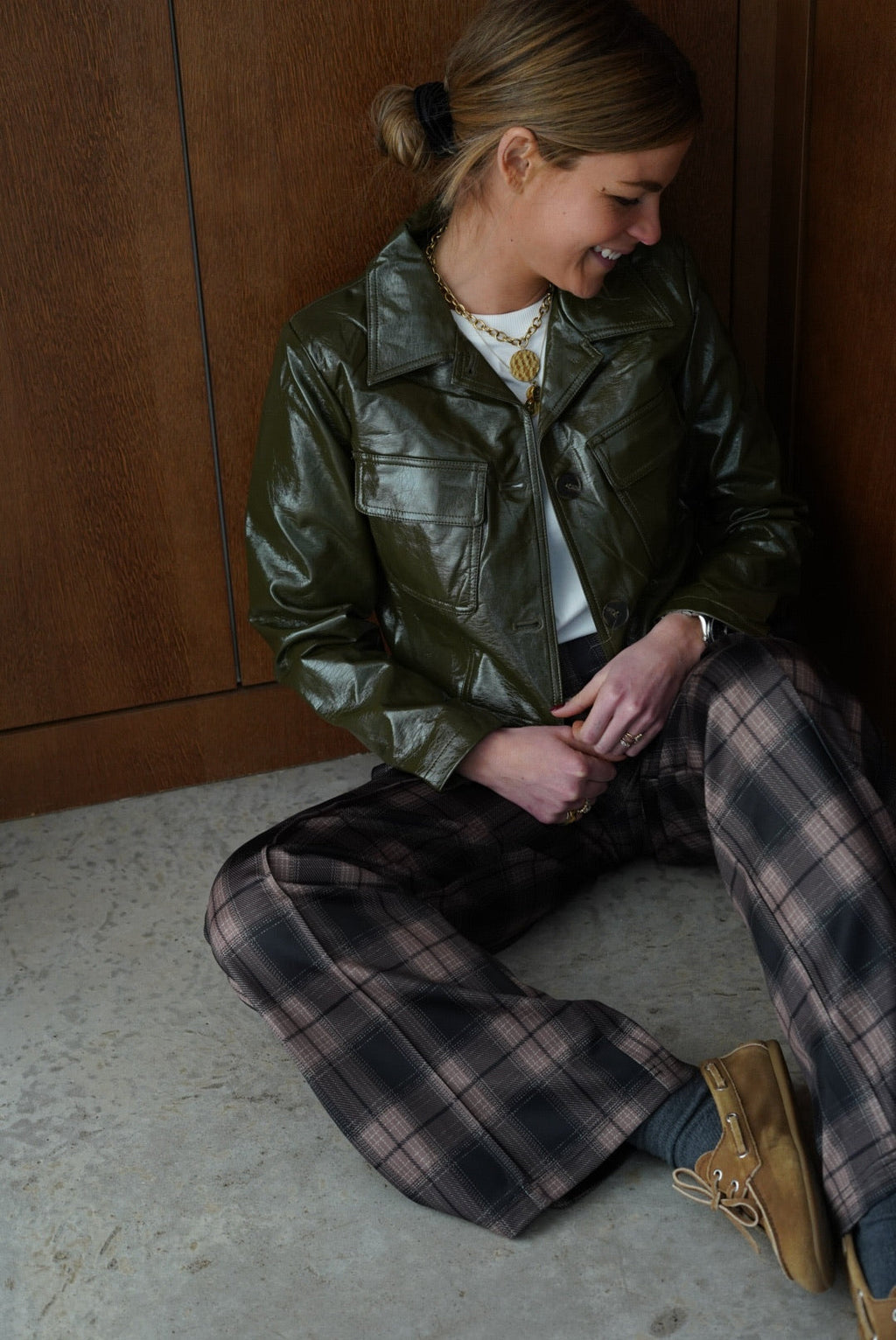 Sacha Check Trousers Black/Brown