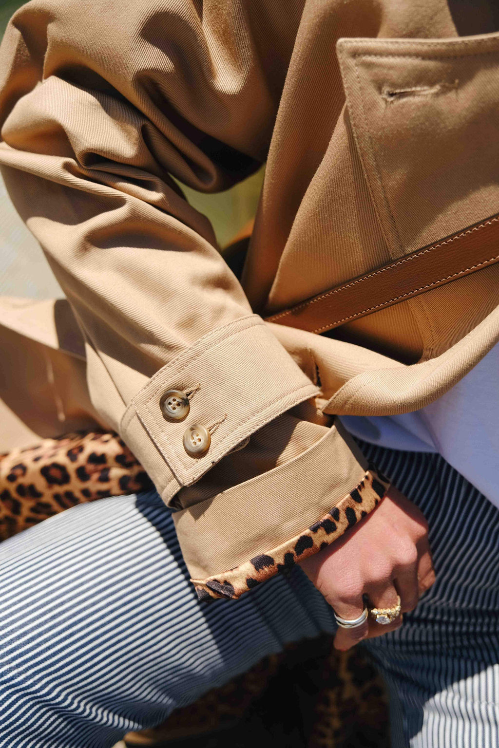 Paul Trench Coat Beige/Leopard