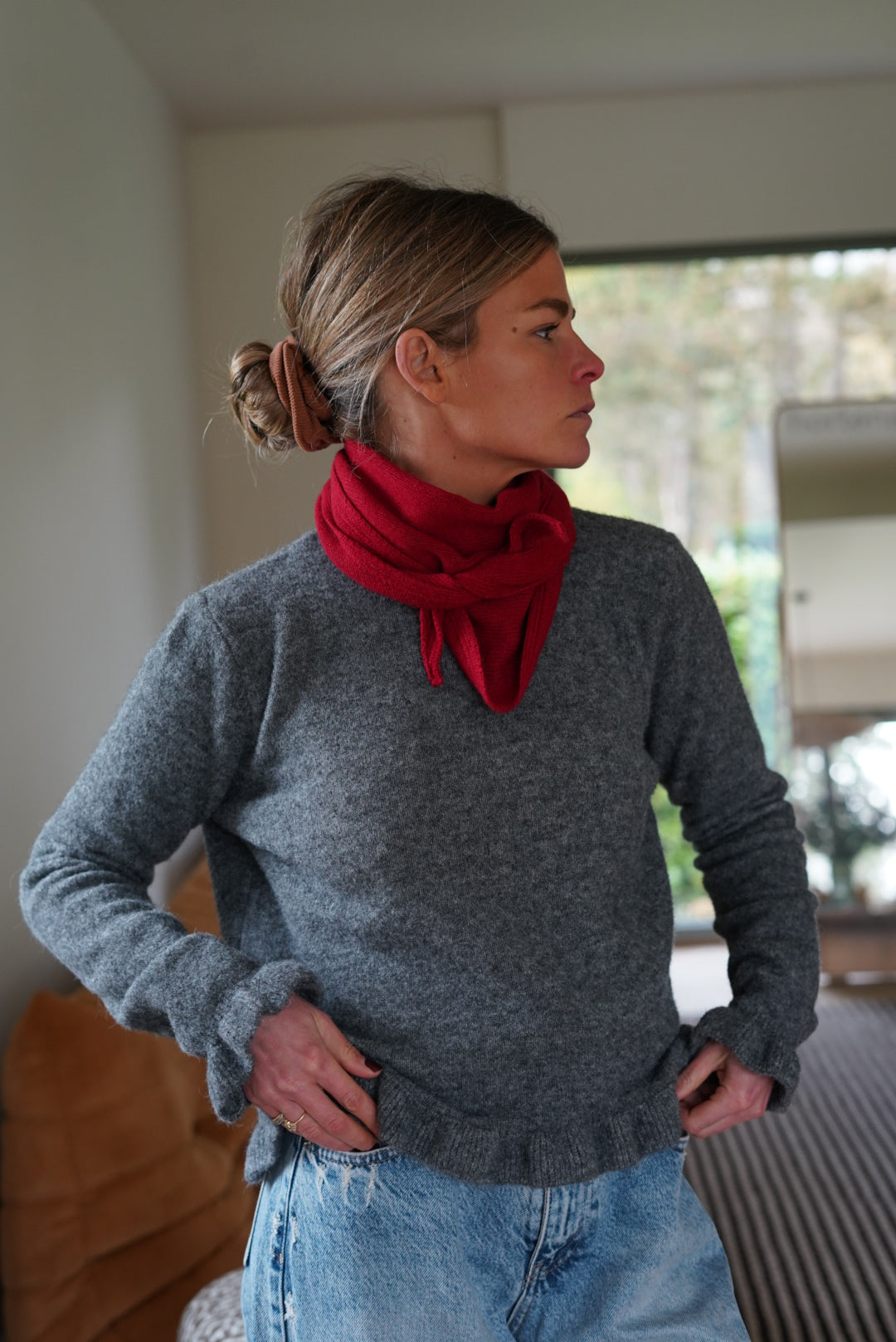 Max Maille Red Scarf