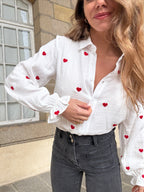 Victoire heart blouse in cotton gauze