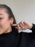 Boucles D’Oreilles Vintage - Créoles Striées Dorées