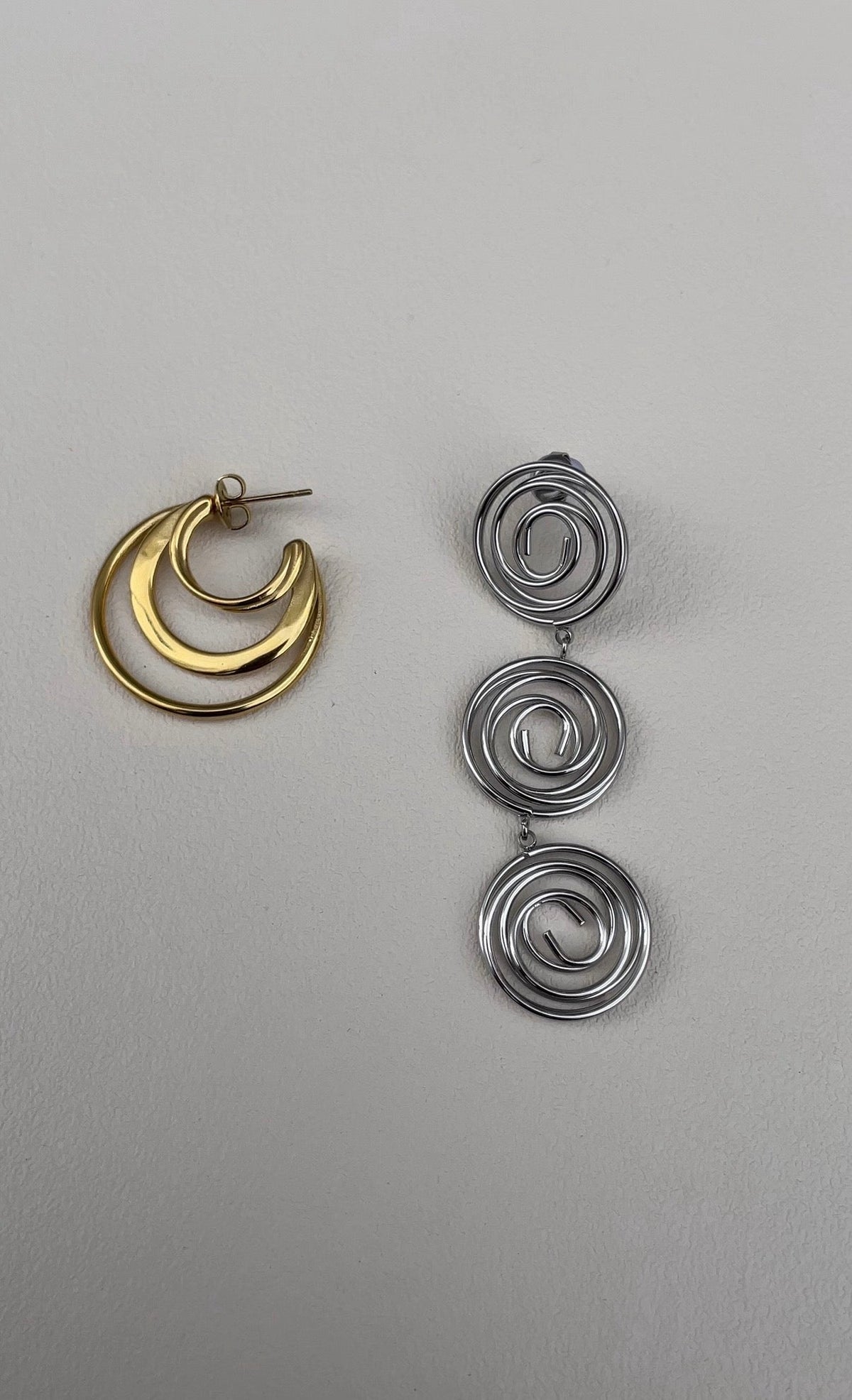 Asymmetric Whirlwind Earrings