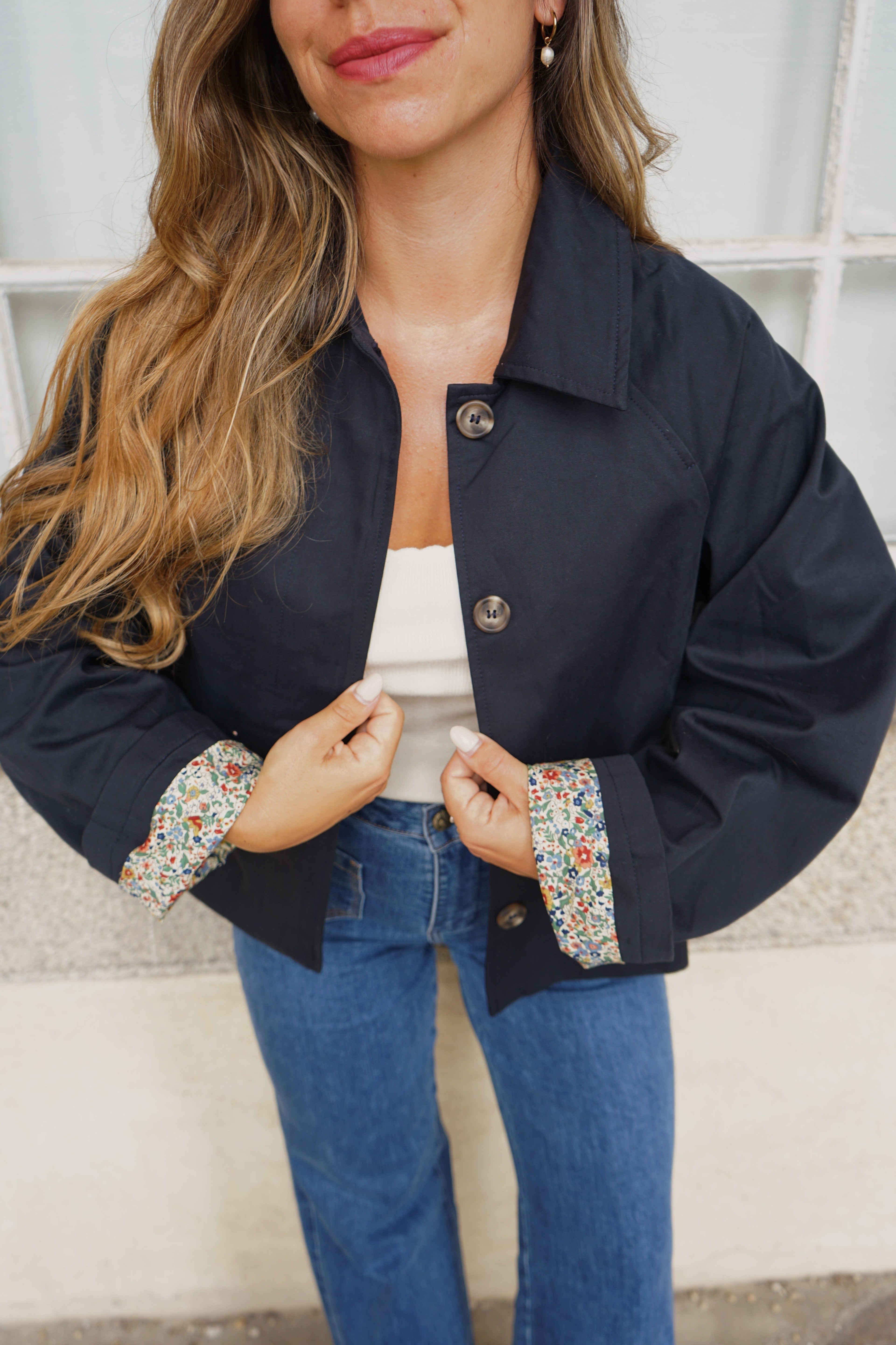 Chaqueta trench Liberty de algodón marino Edith