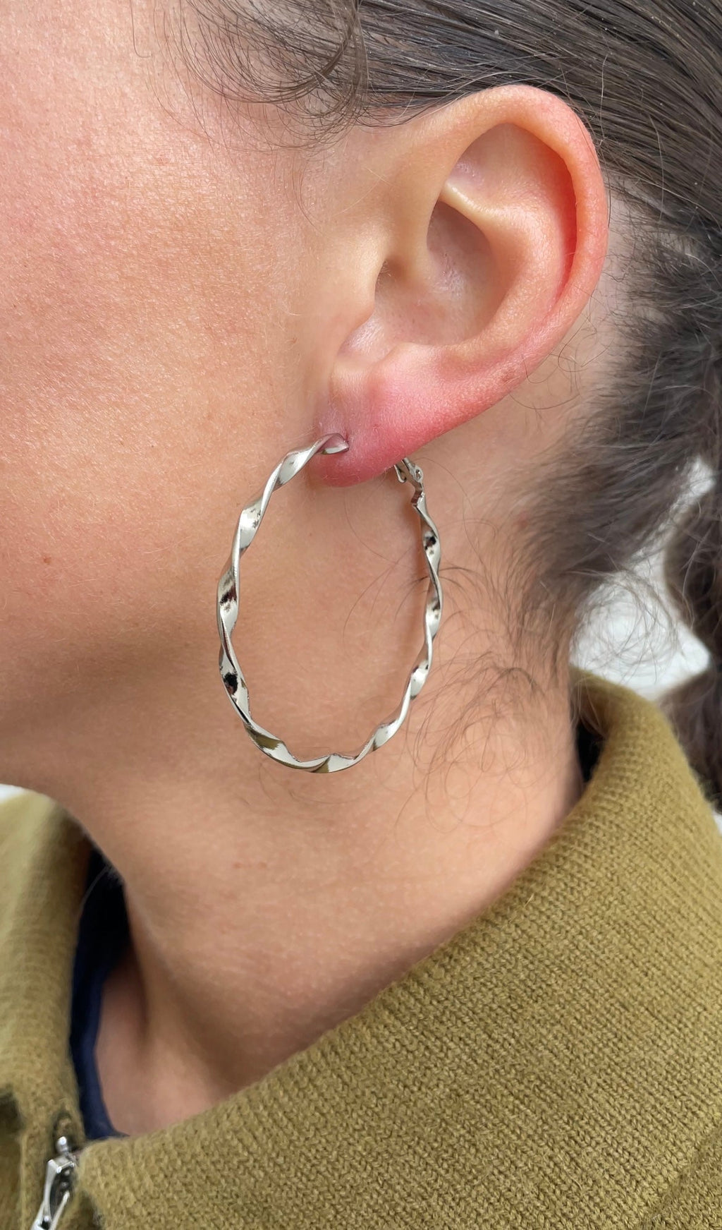 Thin Braided Hoop Earrings