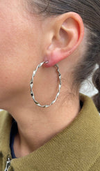 Thin Braided Hoop Earrings