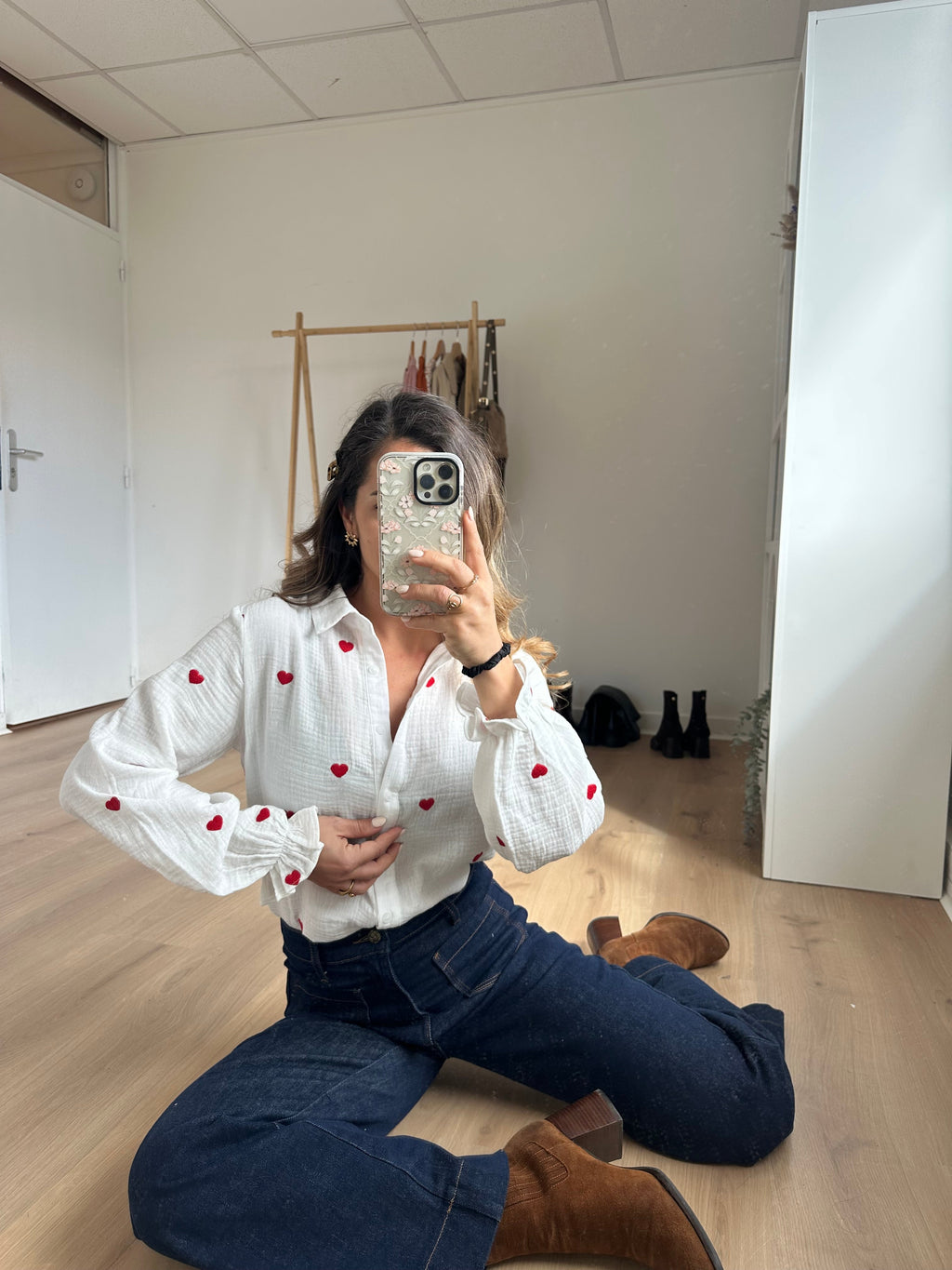 Victoire heart blouse in cotton gauze