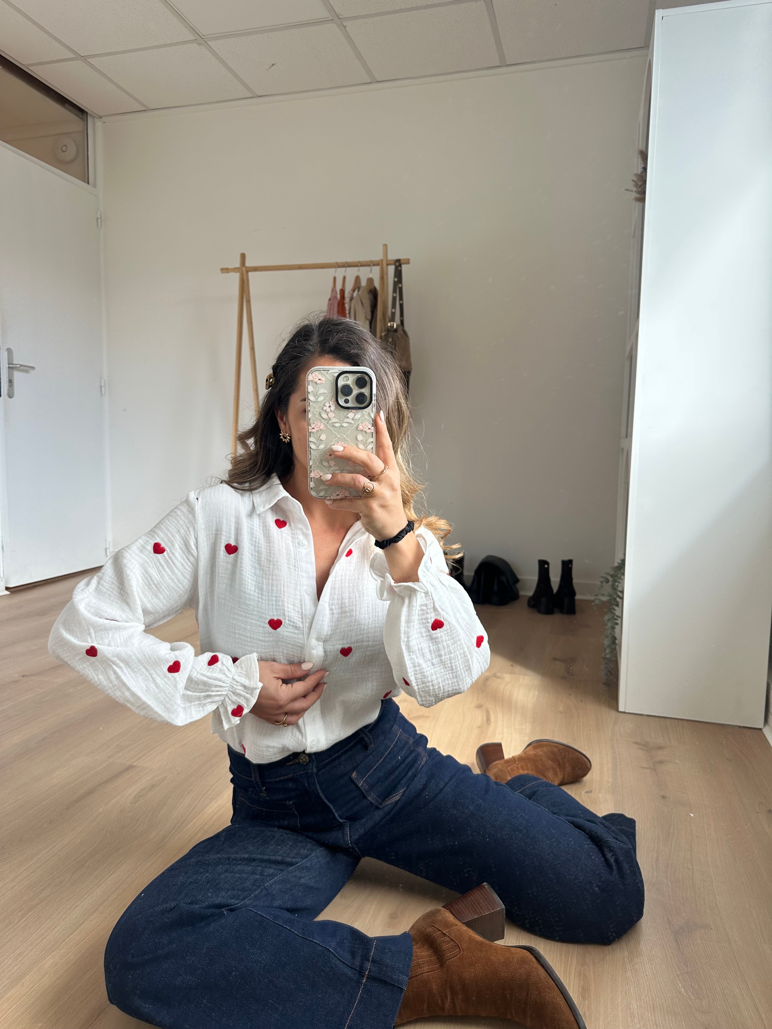 Victoire heart blouse in cotton gauze