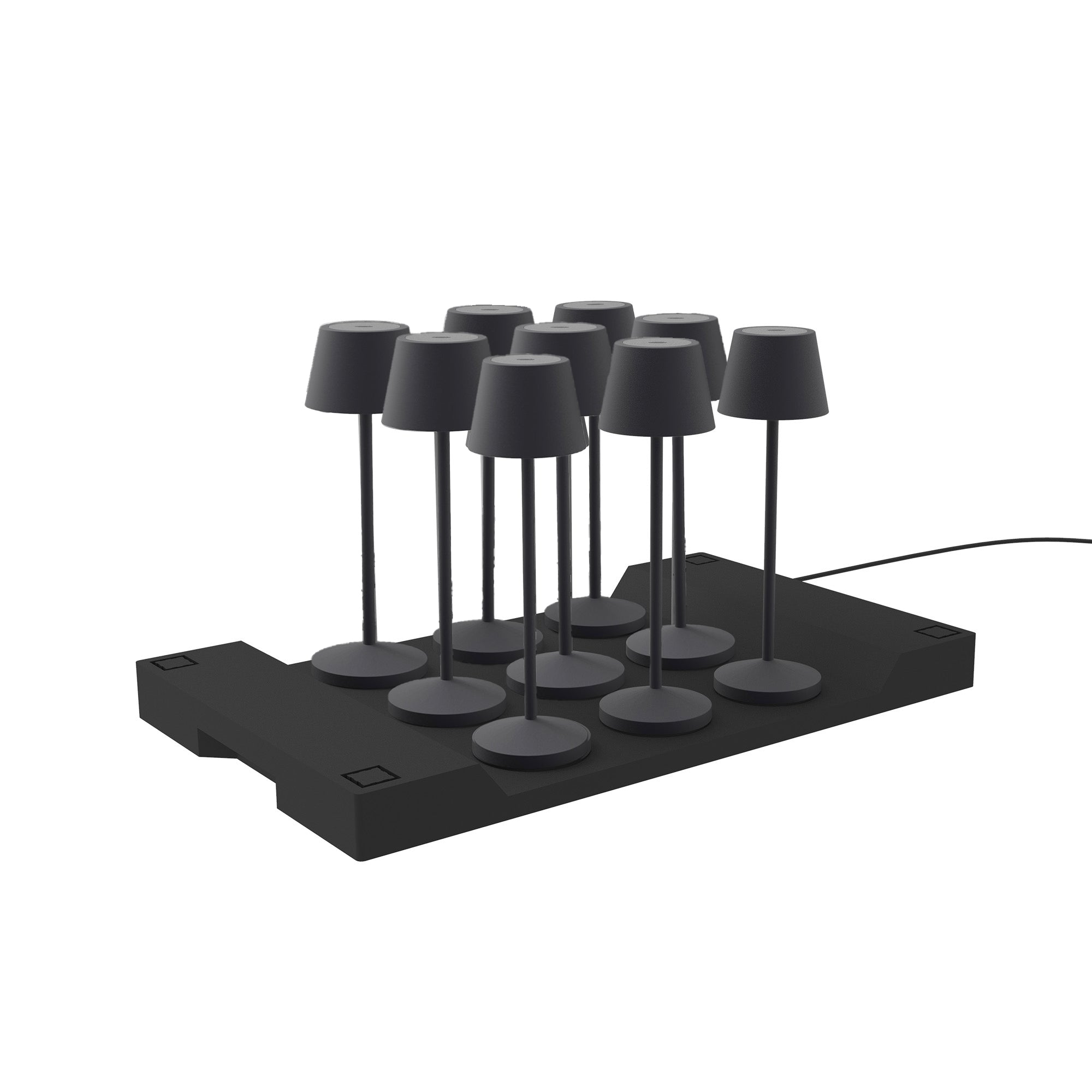 Emily - Lámpara de mesa inalámbrica - Acero - Gris antracita